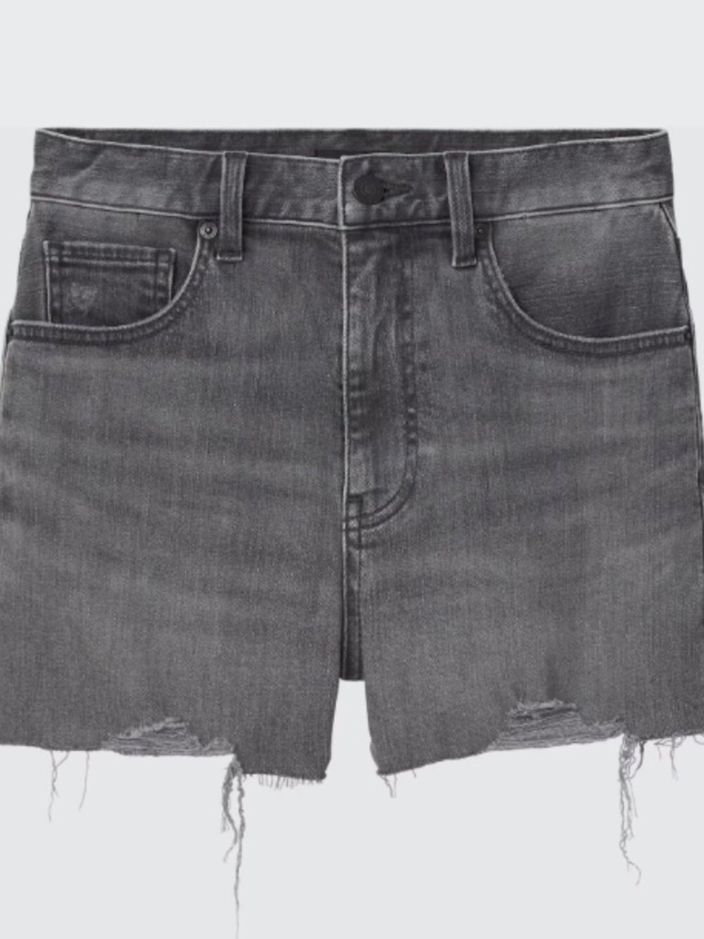 ***PRICE DROP*** UNIQLO High-Rise Denim Shorts 07 GRAY Women 28